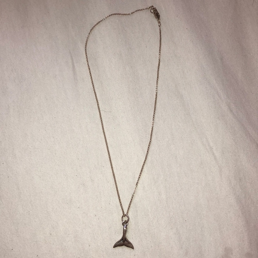 Sterling silver Whale tail necklace